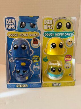 MGA Doh Kins Modeling Dough Toy Set Blue Officer Yellow Fairy Scented 2 Pack OBO
